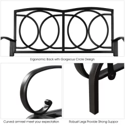 Costway Glider Outdoor Patio Rocking Bench Loveseat Cushioned Seat Steel Frame Blue -Outdoor Furniture Store GUEST 6212b81a c31e 4af7 8055 d71b6529ecae