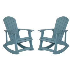 Emma And Oliver Set Of 2 Marcy Classic All-Weather Poly Resin Rocking Adirondack Chairs With Stainless Steel Hardware For Year Round Use -Outdoor Furniture Store GUEST 625551f5 a5a8 41c1 97ee e1d02aeedcc8