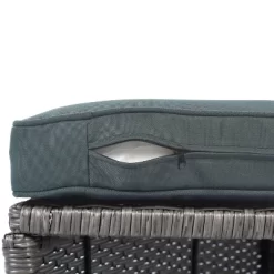 2pc Outdoor Wicker Conversation Sectional Set With Cushions & Half-Moon Side Table For Umbrella - Gray - GODEER -Outdoor Furniture Store GUEST 6281329e 3856 421a 955c 99e727e76985