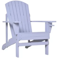 Outsunny Wooden Adirondack Chair Outdoor Classic Lounge Chair With Ergonomic Design & A Built-In Cup Holder For Patio Deck Backyard Fire Pit -Outdoor Furniture Store GUEST 62d5d668 96c6 4a2f b5e2 7df23e746e9b