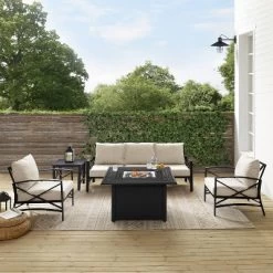 Kaplan 5pc Outdoor Sofa Set With Fire Table - Oatmeal - Crosley -Outdoor Furniture Store GUEST 63628499 2eaa 41b6 8b0e 7d9cd7a97dbc