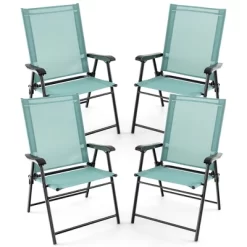 Costway Patio Folding Sling Back Chair Portable Armrests Metal Outdoor Dining Green 19 Costway Patio Folding Sling Back Chair Portable Armrests Metal Outdoor Dining Green -Outdoor Furniture Store GUEST 637e1a6e 6447 4285 9854 b15fdb46986b