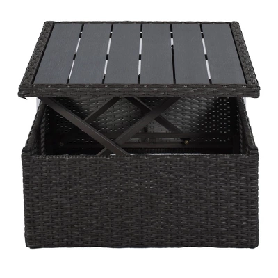 4pc Outdoor Wicker Rectangle Daybed With Canopy & Cushions - Beige - GODEER 14 4pc Outdoor Wicker Rectangle Daybed With Canopy & Cushions - Beige - GODEER - Image 12