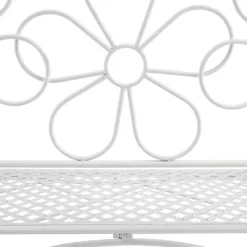 36" X 45" Daisy Metal Garden Bench White - Alpine Corporation -Outdoor Furniture Store GUEST 63f36475 df3e 4f09 adf8 fe6ef5f2c538