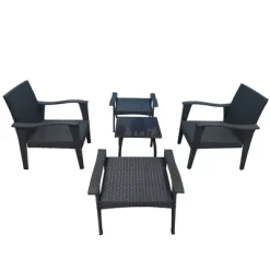 5pc Outdoor Wicker Conversation Set With Arm Chairs, Accent Table & Ottomans - Gray - GODEER 11 5pc Outdoor Wicker Conversation Set With Arm Chairs, Accent Table & Ottomans - Gray - GODEER -Outdoor Furniture Store GUEST 63f3da10 8763 4a79 adbd 218c9a681617