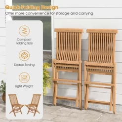 Costway 2 PCS Patio Folding Chair Teak High Back Dining Slatted Seat Portable Outdoor 15 Costway 2 PCS Patio Folding Chair Teak High Back Dining Slatted Seat Portable Outdoor -Outdoor Furniture Store GUEST 644f67a4 ba8e 4bfc ac1d 9486b494992a