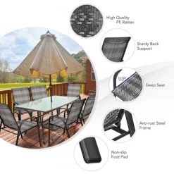 Tangkula 12PCS Outdoor PE Wicker Stacking Dining Chairs Patio Arm Chairs -Outdoor Furniture Store GUEST 64e93194 cef8 4999 8b6e 1f7998ae0edd