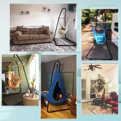 Costway Patio Adjustable 77" To 93" Hammock Chair Stand Hanging Chair Stand -Outdoor Furniture Store GUEST 657d9b60 054d 4cd0 bc8d a6cb3dbb9653