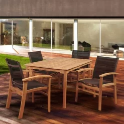 New Pacific 5pc Patio Teak Wood Dining Set - International Home Miami -Outdoor Furniture Store GUEST 65b0825a 19ff 4787 99b4 16a7d6eb8311