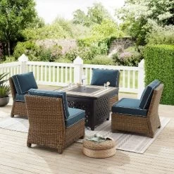 Bradenton 5pc Outdoor Wicker Armless Chair & Fire Table Set - Crosley 24 Bradenton 5pc Outdoor Wicker Armless Chair & Fire Table Set - Crosley -Outdoor Furniture Store GUEST 65c8402d 600e 4826 924f f4ec4aa639f6