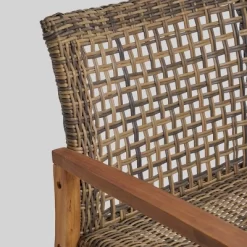 Breakwater 5pc Wood & Wicker Patio Chat Set With Fire Pit - Natural/Gray/Brown - Christopher Knight Home -Outdoor Furniture Store GUEST 66231694 51a9 42ba b5ab f57434cdec1c