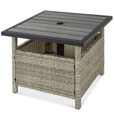 Best Choice Products Wicker Rattan Patio Side Table Outdoor Furniture For Garden, Pool, Deck W/ Umbrella Hole 10 Best Choice Products Wicker Rattan Patio Side Table Outdoor Furniture For Garden, Pool, Deck W/ Umbrella Hole - Image 8