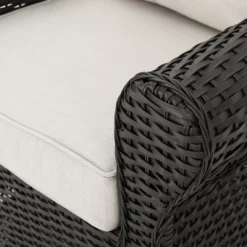 Acadia 3pc Wicker Rocker And MGO Gas Firepit Set - Dark Brown - Christopher Knight Home -Outdoor Furniture Store GUEST 670573ba 4a7e 4fbd 9dcc 48c6b0189a44