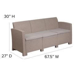 Flash Furniture Faux Rattan Sofa With All-Weather Cushions -Outdoor Furniture Store GUEST 67c2e3b0 e7e8 4717 9279 af691c73658e 1