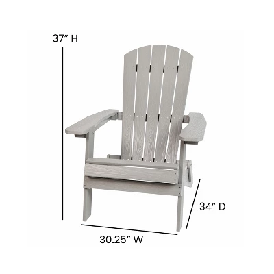 Flash Furniture Charlestown Set Of 2 All-Weather Poly Resin Indoor/Outdoor Folding Adirondack Chairs With Cushions For Deck, Porch, And Patio 11 Flash Furniture Charlestown Set Of 2 All-Weather Poly Resin Indoor/Outdoor Folding Adirondack Chairs With Cushions For Deck, Porch, And Patio - Image 9