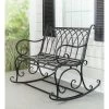Evergreen Beautiful Springtime Colorful Black Rocking Brushed Metal Garden Bench - 43x33x37 In -Outdoor Furniture Store GUEST 67e64b47 dc93 4200 99b9 4f6f3a5e5b6e