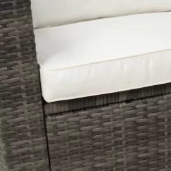 4pc Wicker Patio Conversation Set With Cushions - Gray/Beige - GODEER -Outdoor Furniture Store GUEST 684978b9 68b6 4a3b bbf7 4a3b10dd027c