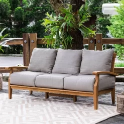 Caterina Teak Patio Sofa With Cushion - Beige - Cambridge Casual -Outdoor Furniture Store GUEST 68c17004 f55a 4d8c b003 d844adb3c9e3