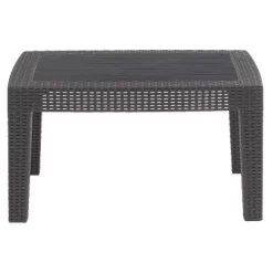 Merrick Lane Outdoor Coffee Table Faux Rattan Wicker Pattern Resin All-Weather Patio Coffee Table With Wood Plank Top Design -Outdoor Furniture Store GUEST 6a6a1fa6 b66f 498f b5b5 cbf300636c9c