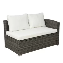 4pc Wicker Patio Conversation Set With Cushions - Gray/Beige - GODEER -Outdoor Furniture Store GUEST 6aa13dd1 d24b 4d74 85be d42f7e872371
