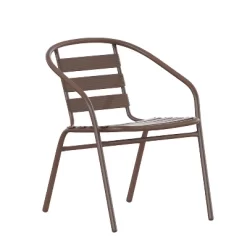 Emma And Oliver Metal Restaurant Dining Stack Chair With Aluminum Slats -Outdoor Furniture Store GUEST 6ab5a586 db08 4421 b46f b1bda61b30ae