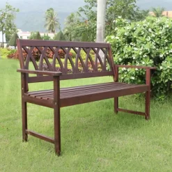 Criss Cross Acacia Wood Garden Bench - Natural Wood - Merry Products -Outdoor Furniture Store GUEST 6adf1b7e bff9 4d76 99a3 983eca66c860