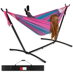 Best Choice Products 2-Person Brazilian-Style Cotton Double Hammock With Stand Set W/ Carrying Bag -Outdoor Furniture Store GUEST 6b37120b 25dd 4613 af19 9bfbd52c2ea9