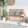 Costway Patio Acacia Wood 2-Person Slatted Bench Outdoor Loveseat Chair Garden Natural -Outdoor Furniture Store GUEST 6b72bf72 4e30 43f7 a3c4 09f2ce2948f7