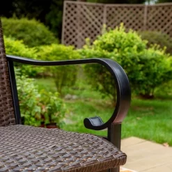 7pc Patio Dining Set With Rattan Arm Chairs & Rectangle Steel Table - Captiva Designs -Outdoor Furniture Store GUEST 6b96f784 94bc 49e9 9fd4 61468c60c404