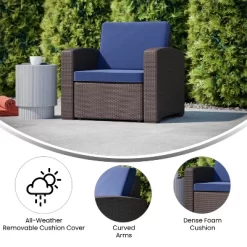 Emma And Oliver Faux Rattan Chair With All-Weather Cushion -Outdoor Furniture Store GUEST 6b9a06db caf6 43d8 bacd a2e9ad286b90