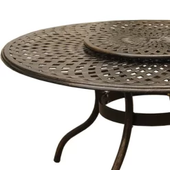 59" Contemporary Modern Mesh Lattice Aluminum Round Dining Table With Lazy Susan - Bronze - Oakland Living 9 59" Contemporary Modern Mesh Lattice Aluminum Round Dining Table With Lazy Susan - Bronze - Oakland Living -Outdoor Furniture Store GUEST 6bf35d04 7882 40b4 9698 2f43351275a0