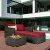 4pc Outdoor Wicker Conversation Set - Red/Brown - GODEER -Outdoor Furniture Store GUEST 6bfe60c9 f65c 4598 b055 1bdaa8e34b00