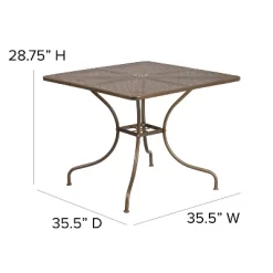 Flash Furniture Oia Commercial Grade 35.5" Square Indoor-Outdoor Steel Patio Table With Umbrella Hole -Outdoor Furniture Store GUEST 6c35c0d2 cbcb 4653 9b2d 09c5ecec9fbd