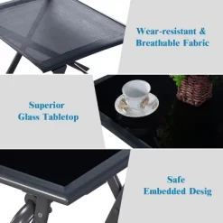 Costway 3PCS Bistro Set Garden Backyard Table Chairs Outdoor Patio Furniture Folding -Outdoor Furniture Store GUEST 6c39cacd 991d 4885 b6ab a6d5f29b11e9