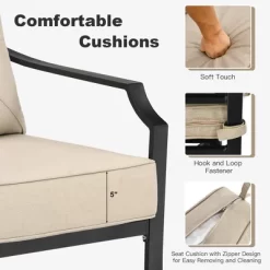 Costway 4 PCS Patio Furniture Set Cushion Sofa Loveseat Sectional Garden Deck Poolside -Outdoor Furniture Store GUEST 6c3edfa1 fe1f 4a93 8bff 29835001f688