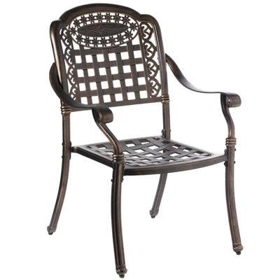 Gardenised Indoor And Outdoor Bronze Dinning Set 6 Chairs With 1 Table Bistro Patio Cast Aluminum. 5 Gardenised Indoor And Outdoor Bronze Dinning Set 6 Chairs With 1 Table Bistro Patio Cast Aluminum. - Image 3