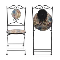 3pc Mediterranean Tile Design Indoor/Outdoor Table And Chairs Patio Set - Alpine Corporation -Outdoor Furniture Store GUEST 6c7dc38a 1e45 4f03 8257 41865381fc02