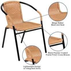 Flash Furniture 2 Pack Rattan Indoor-Outdoor Restaurant Stack Chair -Outdoor Furniture Store GUEST 6d01a594 6309 4deb 896b 5056fa9900f9