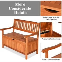 Costway 42'' Storage Bench Deck Box Solid Wood Seating Container Tools Toys W/Backrest 18 Costway 42'' Storage Bench Deck Box Solid Wood Seating Container Tools Toys W/Backrest -Outdoor Furniture Store GUEST 6d0b41e7 ffc8 4905 a7f5 e41fb250f4a9