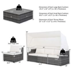 Costway 6-Piece Outdoor Patio Furniture Set Retractable Canopy Conversation Set -Outdoor Furniture Store GUEST 6d195307 831b 48ab a51a f46771f79d90