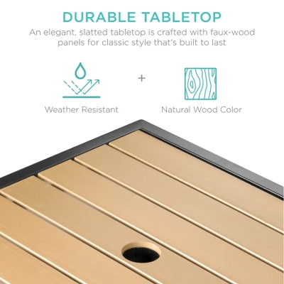 Best Choice Products Wicker Rattan Patio Side Table Outdoor Furniture For Garden, Pool, Deck W/ Umbrella Hole 4 Best Choice Products Wicker Rattan Patio Side Table Outdoor Furniture For Garden, Pool, Deck W/ Umbrella Hole - Image 2