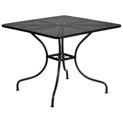 Flash Furniture Oia Commercial Grade 35.5" Square Indoor-Outdoor Steel Patio Table With Umbrella Hole -Outdoor Furniture Store GUEST 6e4085d8 7588 4c56 b2cc 3bdcf22cb887