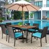 Tangkula 7- Piece Patio Dining Furniture Set Acacia Wood And Wicker Dining Table Armchairs Navy/Red/White/Turquoise 1 Tangkula 7- Piece Patio Dining Furniture Set Acacia Wood And Wicker Dining Table Armchairs Navy/Red/White/Turquoise -Outdoor Furniture Store GUEST 6e495ca7 95bc 40ff 8c31 a3e6b67d8df7