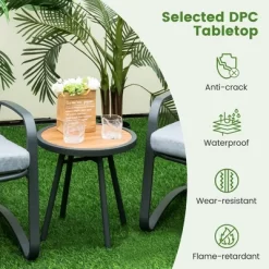 Costway 3pcs Patio Bistro Conversation Set DPC Tabletop Metal Cushioned Chairs Outdoor -Outdoor Furniture Store GUEST 6e66fd1e 3d8a 44c8 9914 145c9dc26fcc