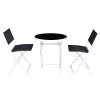 Costway 3 PCS Folding Bistro Table Chairs Set Garden Backyard Patio Furniture Black -Outdoor Furniture Store GUEST 6e81f872 ba29 4012 8f32 9b5277934412