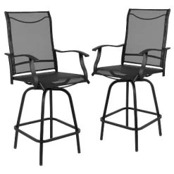 Emma And Oliver Patio Bar Height Stools Set Of 2, All-Weather Textilene Swivel Stools -Outdoor Furniture Store GUEST 6eb25b71 dafe 4b9b 91e8 1e57fbd550a2