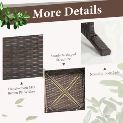 Costway 2PCS Patio Rattan Wicker Love-seat Coffee Table Set Cushioned Bench Garden Deck -Outdoor Furniture Store GUEST 6f143c1b 02fc 409a 8bb5 d578ff630933