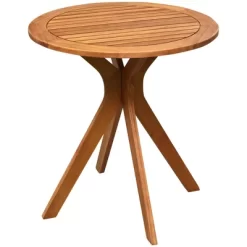 Costway 27'' Outdoor Round Table Solid Wood Coffee Side Bistro Table -Outdoor Furniture Store GUEST 6f36d940 adc9 4dbb b30f 0d844a693ced