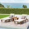Ariana 3pc Acacia Wood Chaise Lounge Set - Teak/Cream - Christopher Knight Home -Outdoor Furniture Store GUEST 6f7bd218 b12e 4138 be53 a7c4299e0aa8