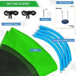 Costway 40'' Nest Tree Swing Outdoor Round Swing For Backyard BlueGreen -Outdoor Furniture Store GUEST 7018123a ba07 4fc2 9897 78b32762d97b